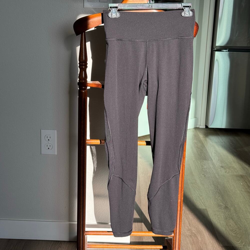 Lululemon Wunder Train Mesh Panel High Rise Leggings Black 6 Yoga 
Activewear